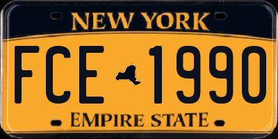 NY license plate FCE1990