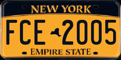 NY license plate FCE2005
