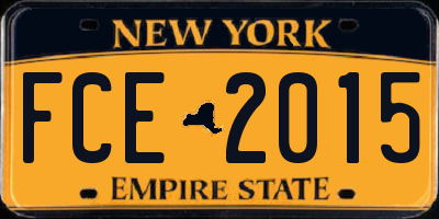 NY license plate FCE2015