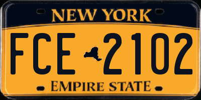 NY license plate FCE2102