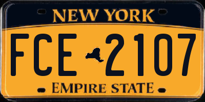 NY license plate FCE2107