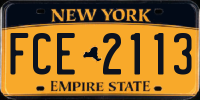 NY license plate FCE2113