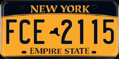 NY license plate FCE2115
