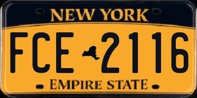 NY license plate FCE2116