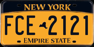 NY license plate FCE2121