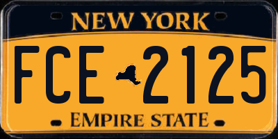NY license plate FCE2125