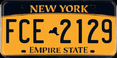 NY license plate FCE2129