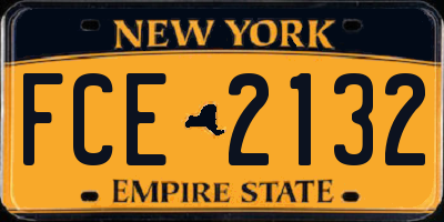 NY license plate FCE2132