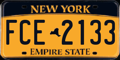 NY license plate FCE2133
