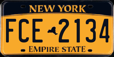 NY license plate FCE2134