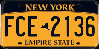 NY license plate FCE2136