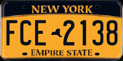 NY license plate FCE2138