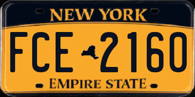 NY license plate FCE2160