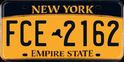 NY license plate FCE2162