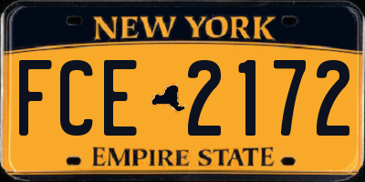 NY license plate FCE2172