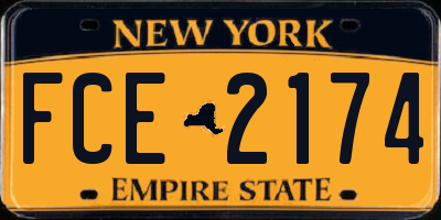 NY license plate FCE2174