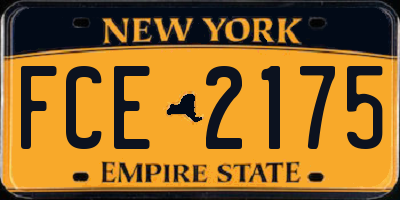 NY license plate FCE2175