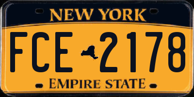 NY license plate FCE2178