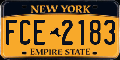 NY license plate FCE2183