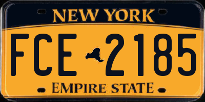 NY license plate FCE2185
