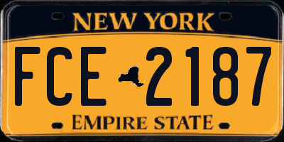 NY license plate FCE2187