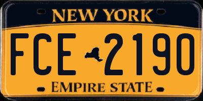 NY license plate FCE2190