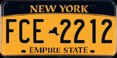 NY license plate FCE2212