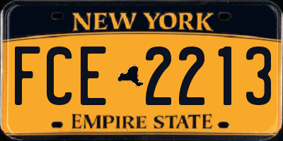 NY license plate FCE2213