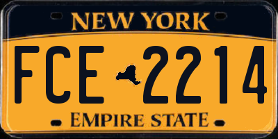NY license plate FCE2214