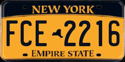 NY license plate FCE2216