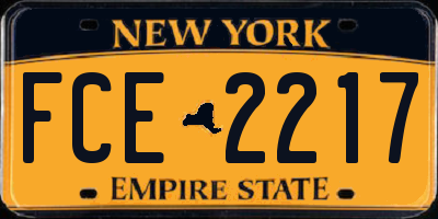 NY license plate FCE2217