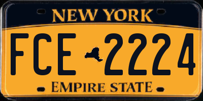 NY license plate FCE2224