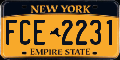 NY license plate FCE2231