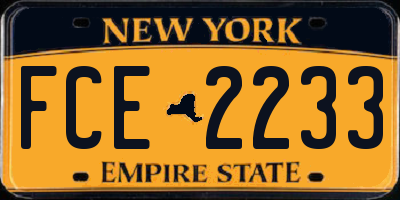 NY license plate FCE2233