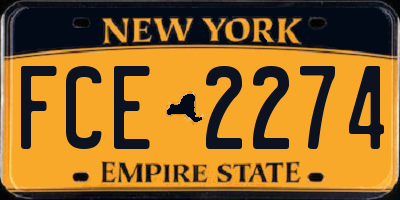 NY license plate FCE2274