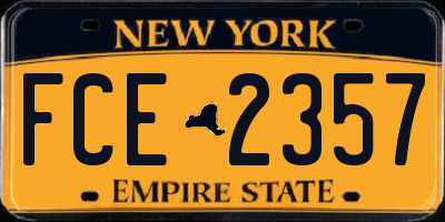 NY license plate FCE2357