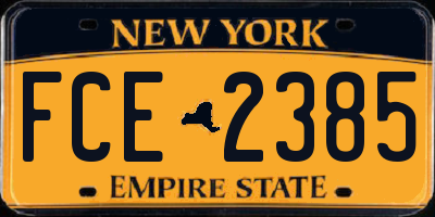 NY license plate FCE2385