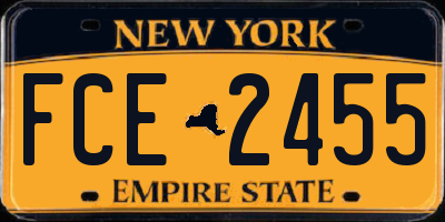 NY license plate FCE2455