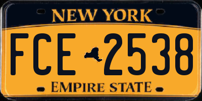 NY license plate FCE2538