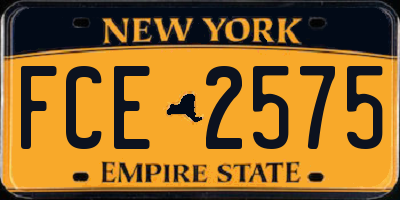 NY license plate FCE2575