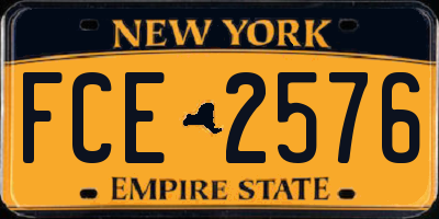 NY license plate FCE2576