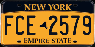 NY license plate FCE2579