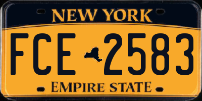 NY license plate FCE2583