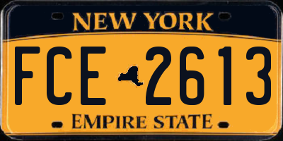 NY license plate FCE2613