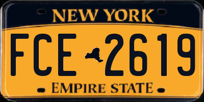 NY license plate FCE2619