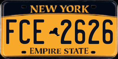 NY license plate FCE2626