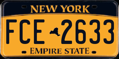 NY license plate FCE2633
