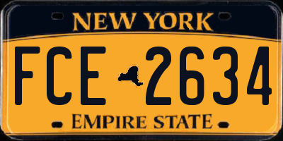 NY license plate FCE2634
