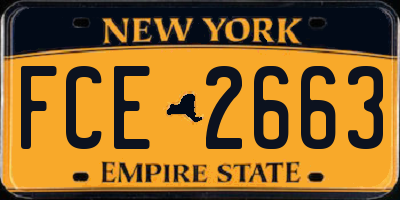 NY license plate FCE2663