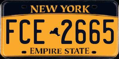 NY license plate FCE2665